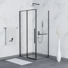 Душевой уголок RGW Stilvoll SV-42-1B (SV-12B + Z-060-2B) 323242119-014, 110 х 90 см, стекло прозрачное, профиль черный