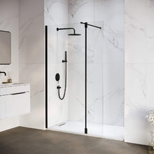 Душевой уголок RGW WA-050B (WA-002B + Z-070B) Walk In 351005003-14, 120 x 100 см, распашная створка, стекло прозрачное, профиль черный матовый