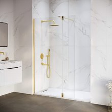 Душевой уголок RGW WA-051Gb, 351005123-16, 120 см + 30 см х 120 см, Walk In, стекло прозрачное, профиль золото brush