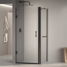 Душевой уголок RGW PA-36-1B (PA-06B+Z-060-2B+держ), 80 х 80 см, стекло прозрачное, профиль черный, 410836188-014