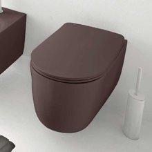 Подвесной унитаз Kerasan Nolita 531475, безободковый 55 х 35 см, с креплениями WB9N, цвет Borgogna matt