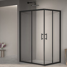 Душевой уголок RGW Passage PA-146B, 80 х 120 см, стекло прозрачное, профиль черный матовый, 020814682-14