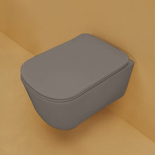 Унитаз подвесной Kerasan Tribeca 511489, безободковый, c креплением WB9N, цвет Ferro matt серый матовый