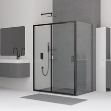 Душевой уголок RGW Classic CL-48B (CL-14B + Z-050-1B) 32094803-014, 130 х 100 см, стекло прозрачное, профиль черный