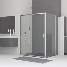 Душевой уголок RGW Classic CL-48-1 (CL-14+Z-060-1) 320948119-011, 110 х 90 см, стекло прозрачное, профиль хром