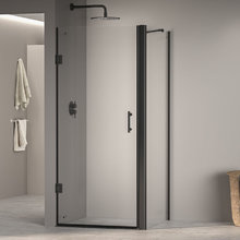 Душевой уголок RGW Passage PA-36-B (PA-06B+Z-050-2B+держ) 41083688-014, 80 х 80 см, стекло прозрачное, профиль черный