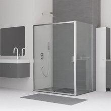 Душевой уголок RGW CL-48-1 (CL-14+Z-060-1), 120 х 100 см, дверь раздвижная, стекло прозрачное, профиль хром, 320948102-011