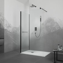 Душевой уголок RGW Walk In WA-005-1B (WA-002B+Z-060-2B), 70 х 90 см, стекло прозрачное, профиль черный, 351005179-14