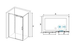 Душевой уголок RGW TO-44, 02074450-11, 150 x 100 х 195 см, дверь раздвижная, стекло прозрачное, хром
