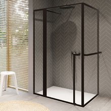 Душевой уголок Riho SZ Lucid GD203, G005050121, 140 х 80 см, стекло прозрачное, профиль черный