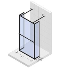 Душевой уголок Riho Lucid GD404 G005038121 100 x 200 см, стекло прозрачное, профиль черный матовый, с полотенцедержателем