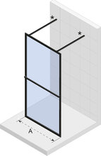Душевой уголок Riho Lucid GD401 G005030121 100 x 200 см, стекло прозрачное, профиль черный матовый, с полотенцедержателем