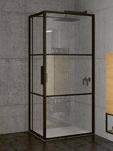 Душевой уголок Riho Grid XL GB203, G004021121, 120 х 100 х 200 см, стекло прозрачное, профиль черный с панелью 30 см