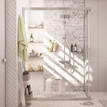 Душевой уголок Stworki Карлстад DE019RC80100200 100 x 80 см, профиль хром матовый, стекло прозрачное, 3GW014TTKK000