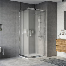 Душевой уголок Stworki Карлстад DE019RC8090200 90 x 80 см, профиль хром глянцевый, стекло матовое, 3GW136TTKK000