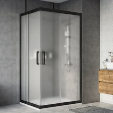 Душевой уголок Stworki Карлстад DE019RC90110200 110 x 90 см, профиль черный матовый, стекло матовое, 3GW130TTKK000