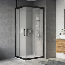 Душевой уголок Stworki Карлстад DE019RC8090200 90 x 80 см, профиль черный матовый, стекло матовое, 3GW128TTKK000