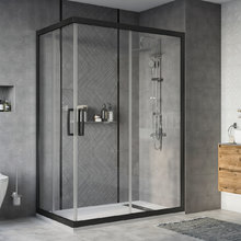 Душевой уголок Stworki Карлстад DE019RC90140200 140 x 90 см, профиль черный матовый, стекло прозрачное, 3GW121TTKK000