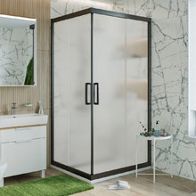 Душевой уголок Stworki Дублин DE019SC120120200 120 x 120 см, профиль черный матовый, стекло матовое, 3GW110TTKK000