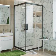 Душевой уголок Stworki Дублин DE019SC120120200 120 x 120 см, профиль черный матовый, стекло прозрачное, 3GW100TTKK000