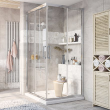 Душевой уголок Stworki Дублин DE019SC120120200 120 x 120 см, профиль хром глянцевый, стекло прозрачное, 3GW112TTKK000