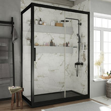 Душевой уголок Stworki Эстерсунд DE019R90110200BLK 110 x 90 см, профиль черный матовый, стекло прозрачное, 3GW064TTKK000