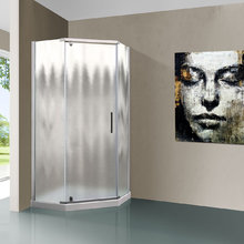 Душевой уголок Vincea Stresa VSP-1S900CH, 90 x 90 см, пятиугольный, дверь распашная, стекло шиншилла, хром