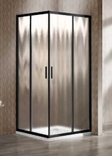 Душевой уголок Vincea Garda VSS-1G 90 x 90 см квадратный, дверь раздвижная, стекло шиншилла, черный, VSS-1G900CHB