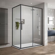 Душевой уголок Vincea Slim-U 120 x 90 см, стекло прозрачное, профиль черный матовый, VSR-2SU9012CLB