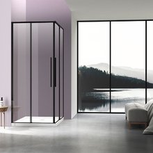 Душевой уголок Vincea Slim-N, 100 х 80 см, стекло прозрачное, профиль черный, VSS-4SN8010CLB