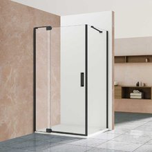 Душевой уголок Vincea Extra VSR-1E 110/120 x 90 см, стекло прозрачное, профиль черный, VSR-1E111290CLB