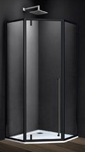 Душевой уголок Vincea Penta VSP-3P 90 x 90 см пятиугольный, дверь распашная, стекло прозрачное, черный, VSP-3P900CLB