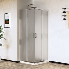 Душевой уголок Vincea City, 80 x 80 см, стекло текстурное, профиль хром, VSS-5CT800MT