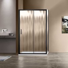 Душевой уголок Vincea Garda 120 x 90 см, прямоугольный, дверь раздвижная, стекло шиншилла, профиль черный, VSR-1G9012CHB