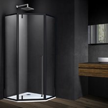 Душевой уголок Vincea Penta VSP-3P 100 x 100 см пятиугольный, дверь распашная, стекло прозрачное, черный, VSP-3P100CLB