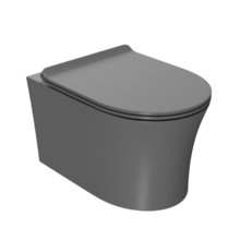 Подвесной унитаз безободковый Point Вега PN41711GM, крышка микролифт, цвет серый матовый