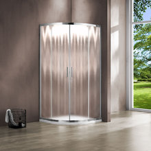 Душевой уголок Vincea Garda VSQ-1G800CH, 80 x 80 см, четверть круга, дверь раздвижная, стекло шиншилла, хром