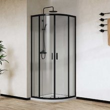 Душевой уголок Vincea City, 90 x 90 см, стекло прозрачное, профиль черный, VSQ-5CT900CLB