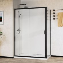 Душевой уголок Vincea City, 120 x 90 см, стекло прозрачное, профиль черный, VSR-5CT9012CLB