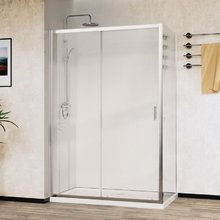 Душевой уголок Vincea City, 120 x 90 см, стекло прозрачное, профиль хром, VSR-5CT9012CL