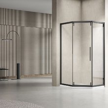 Душевой уголок Vincea Show, 100 х 100 см, стекло прозрачное, профиль черный, VSP1-4SH100CLB