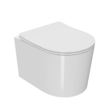Подвесной унитаз безободковый Point Веста PN41701, крышка микролифт, цвет белый