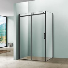 Душевой уголок Vincea Como 130 x 90 см, прямоугольный, дверь раздвижная, стекло прозрачное, профиль черный, VSR-1C9013CLB