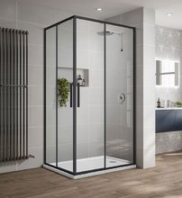 Душевой уголок Vincea Slim-U 100 x 80 см, стекло прозрачное, профиль черный матовый, VSS-2SU8010CLB