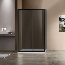 Душевой уголок Vincea Garda 120 x 90 см, стекло тонированное, профиль черный, VSR-1G9012CGB