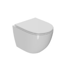 Подвесной унитаз безободковый Point Афина, крышка микролифт, белый, PN41041