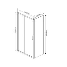 Душевой уголок Vincea Garda VSR-1G1014CH, 140 x 100 см, прямоугольный, дверь раздвижная, стекло шиншилла, хром