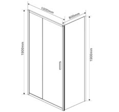 Душевой уголок Vincea Garda VSR-1G8010CL, 100 x 80 см, прямоугольный, дверь раздвижная, стекло прозрачное, хром
