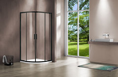 Душевой уголок Vincea Garda VSQ-1G900CLB, 90 x 90 см, четверть круга, дверь раздвижная, стекло прозрачное, черный