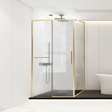 Душевой уголок Vincea Slim Soft VSR-1SS9015CLG, 150 x 90 см, стекло прозрачное, профиль брашированное золото